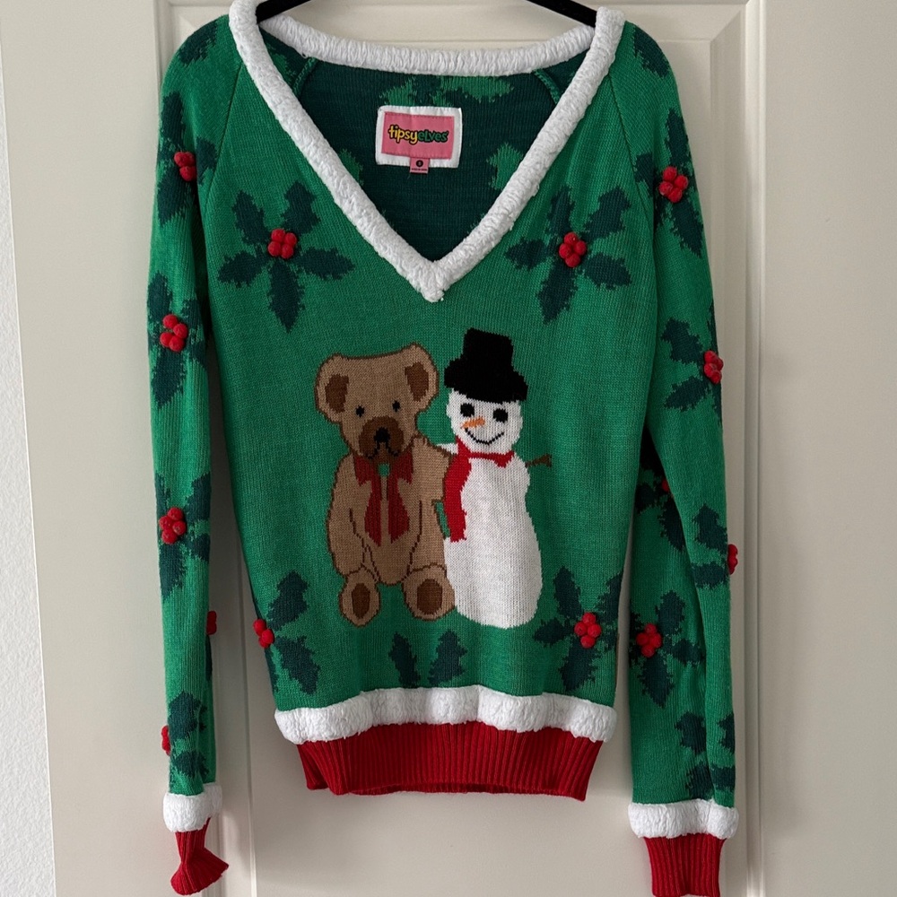 Tipsy Elves Christmas V-Neck Sweater